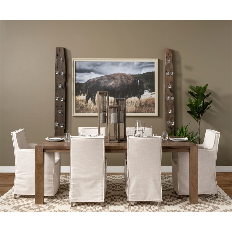 Burlington Brown Reclaimed Wood Metal Ring Wall Candle Holder