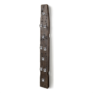 Burlington Brown Reclaimed Wood Metal Ring Wall Candle Holder