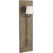 Vector 12.5x53 Brown Wood Body Copper Metal Rectangular Wall Sconce