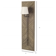 Vector 12.5x53 Brown Wood Body Copper Metal Rectangular Wall Sconce