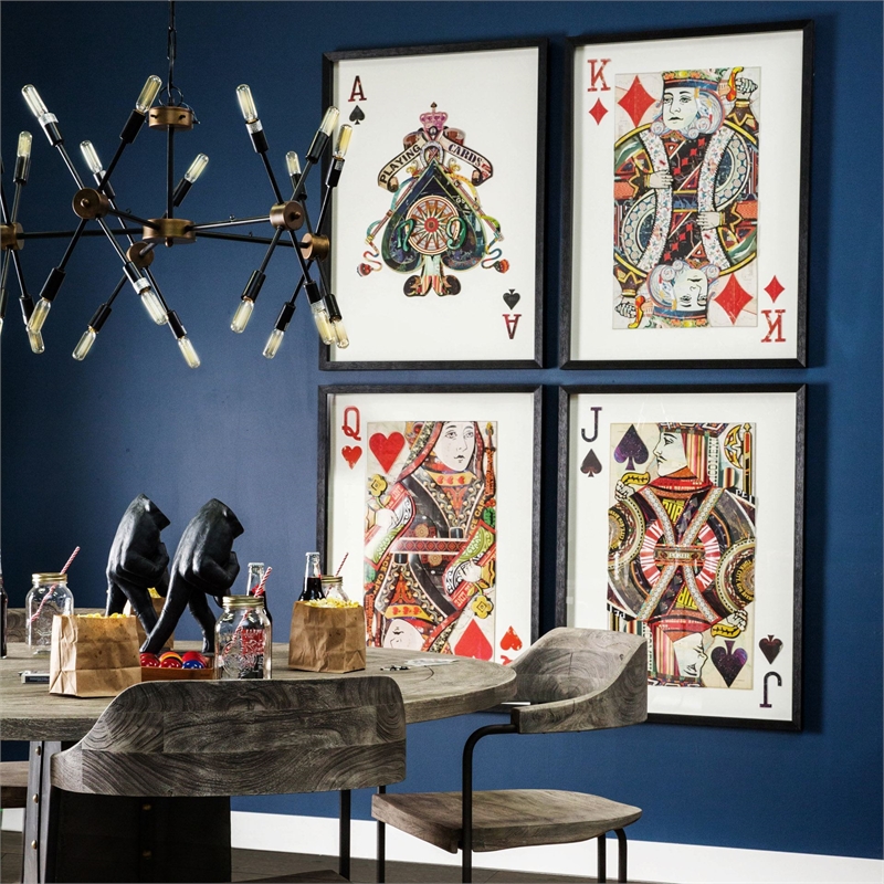 Ace of Spades II Playing Card a Paper Mosaik Collage Framed Art under Glass