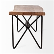 Papillion III Natural Solid Wood and Iron Dining Bench