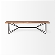 Papillion III Natural Solid Wood and Iron Dining Bench