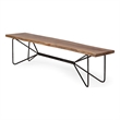 Papillion III Natural Solid Wood and Iron Dining Bench