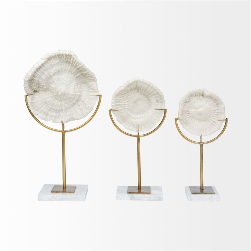 Sandy I (Small) White Coastal Sand Dollar Object