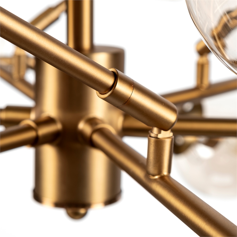 Rudyard Glass Globe and Gold Metal Chandelier