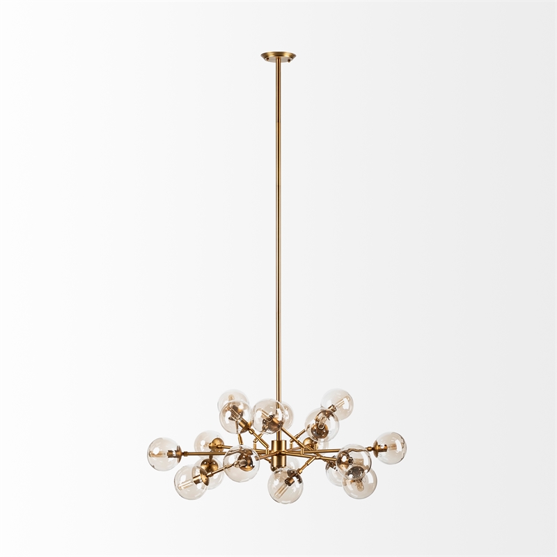Rudyard Glass Globe and Gold Metal Chandelier