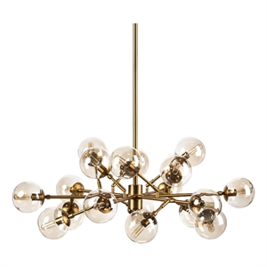 Rudyard Glass Globe and Gold Metal Chandelier
