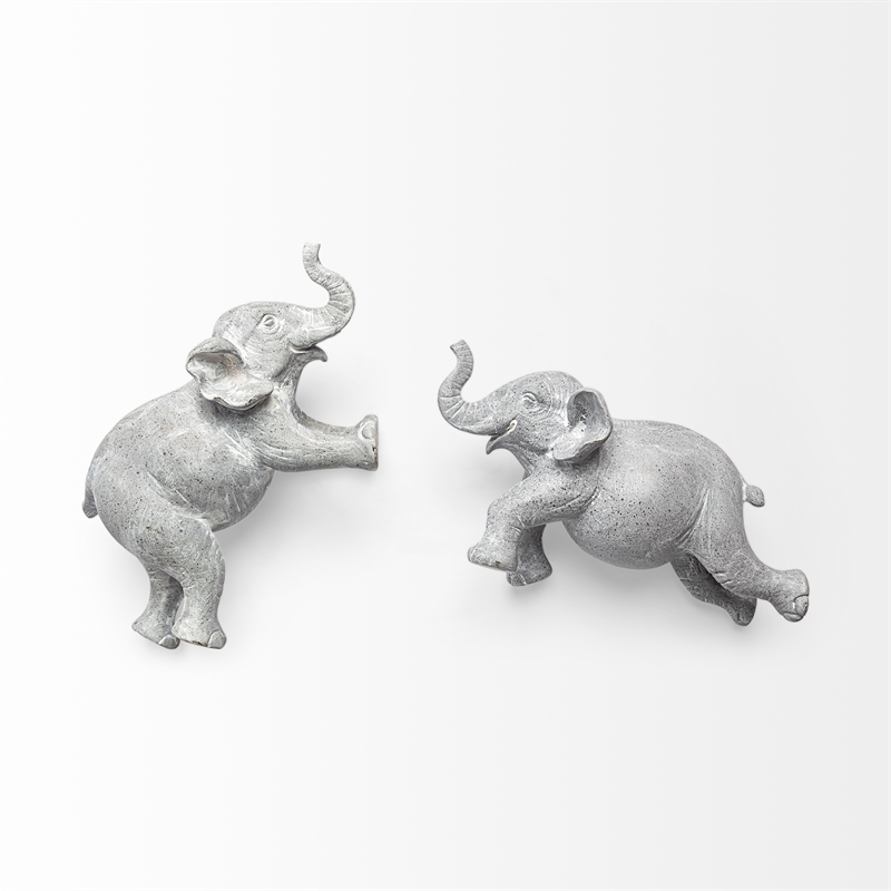 Maynard I Set of Grey Elephant Wall Decorations