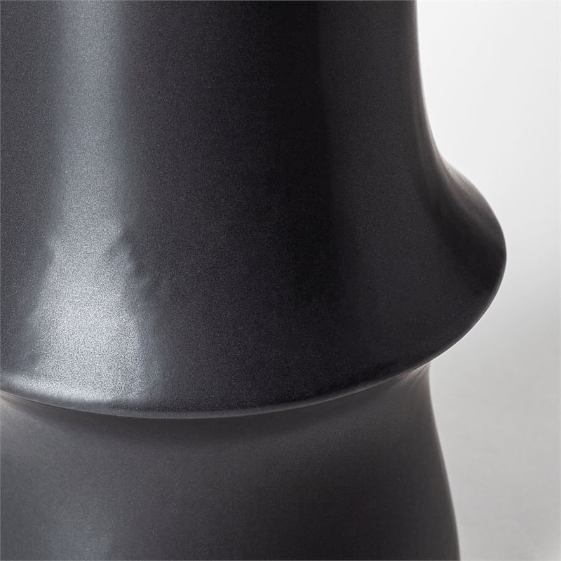 Laforge III Black Ceramic Vase