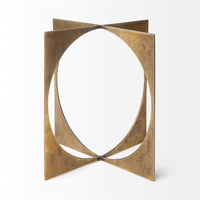 Lima II (Large) Gold Geometric Decorative Object
