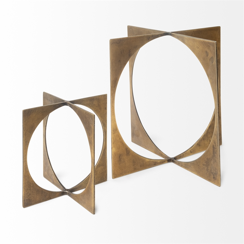 Lima II (Large) Gold Geometric Decorative Object