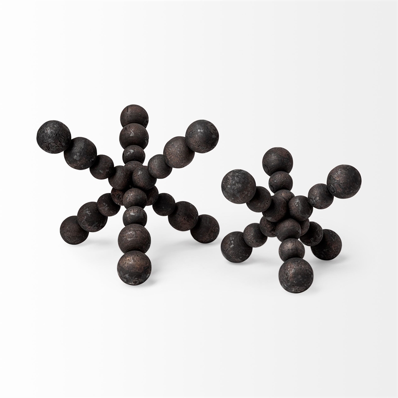 Carollan II (Large) Black Geometric Wood Ball Jack