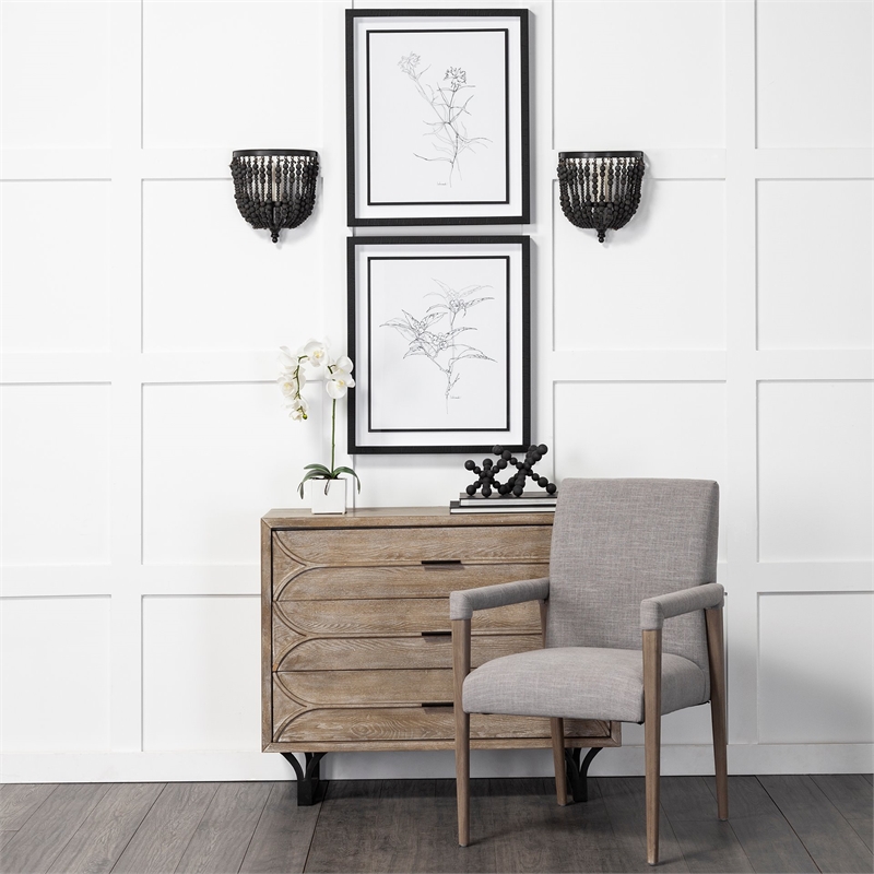 Carollan II (Large) Black Geometric Wood Ball Jack