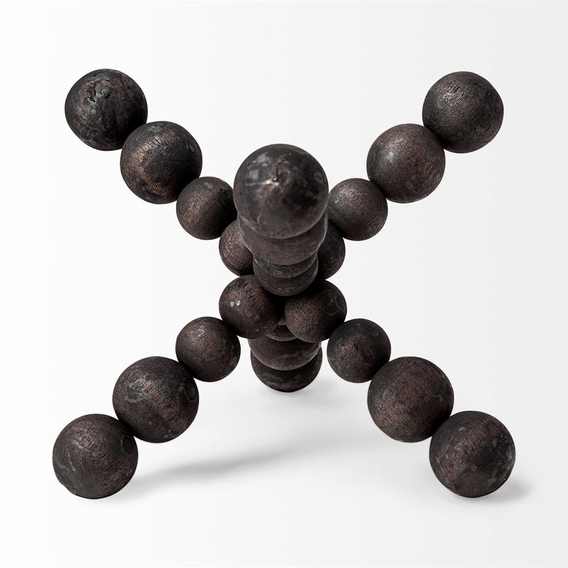 Carollan II (Large) Black Geometric Wood Ball Jack