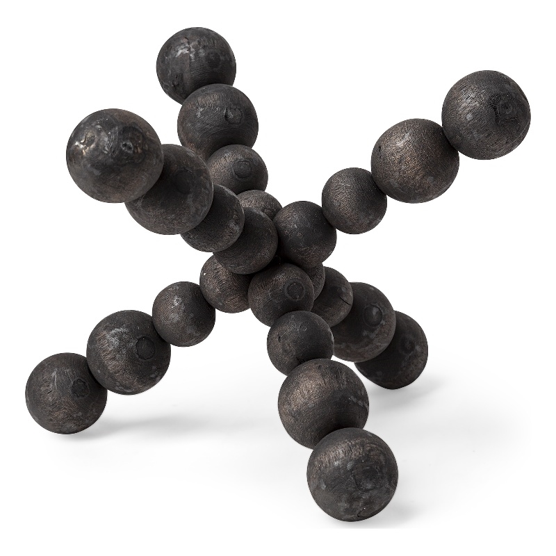 Carollan II (Large) Black Geometric Wood Ball Jack