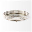 Decatur I White Wooden Bead Mirrored Bottom Round Tray