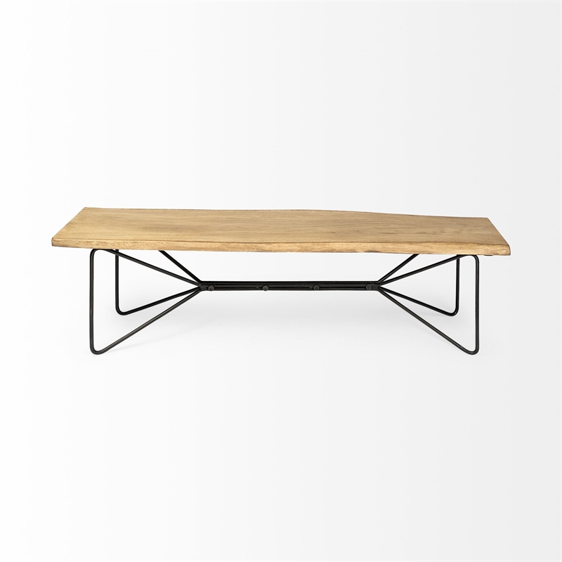 Papillion III Blonde Wood And Iron Dining Bench