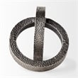Rafiki Two Blackened Silver Hammered Finish Metal Conjoined Circles