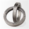 Rafiki Two Blackened Silver Hammered Finish Metal Conjoined Circles