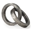 Rafiki Two Blackened Silver Hammered Finish Metal Conjoined Circles