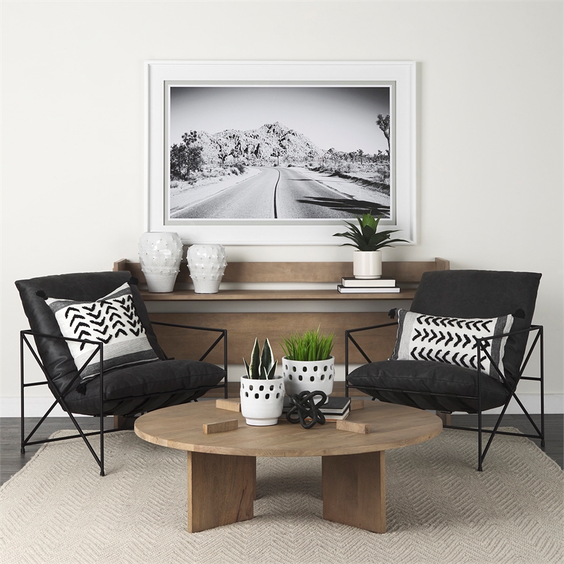 Aida Light Brown Wood Console Table