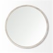 Gambit Round White Wash Wood Frame Wall Mirror