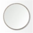 Gambit Round Gray Wash Wood Frame Wall Mirror