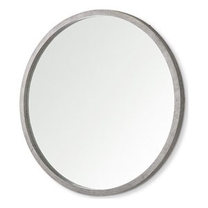 Gambit Round Gray Wash Wood Frame Wall Mirror