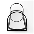 Evianna Mirrored W/Black Metal Frame Tray