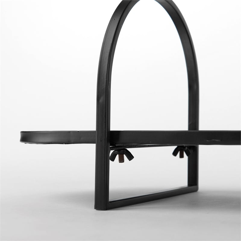 Evianna Mirrored W/Black Metal Frame Tray