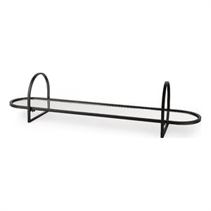 Evianna Mirrored W/Black Metal Frame Tray