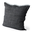 Malia Black and Teal Fabric Fringed Pillow Cover