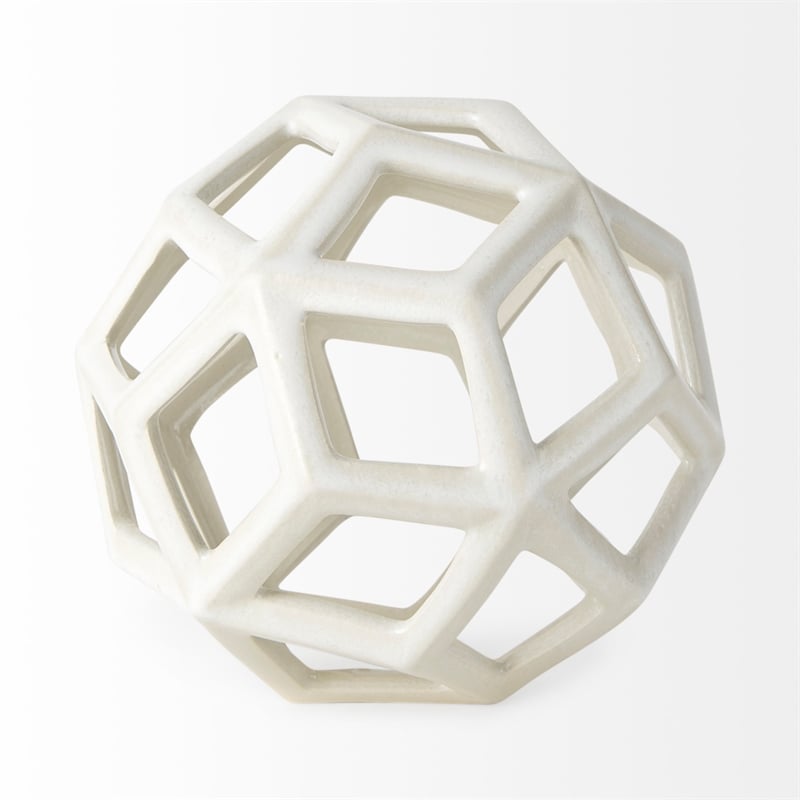 Geom White Ceramic Geometric Object