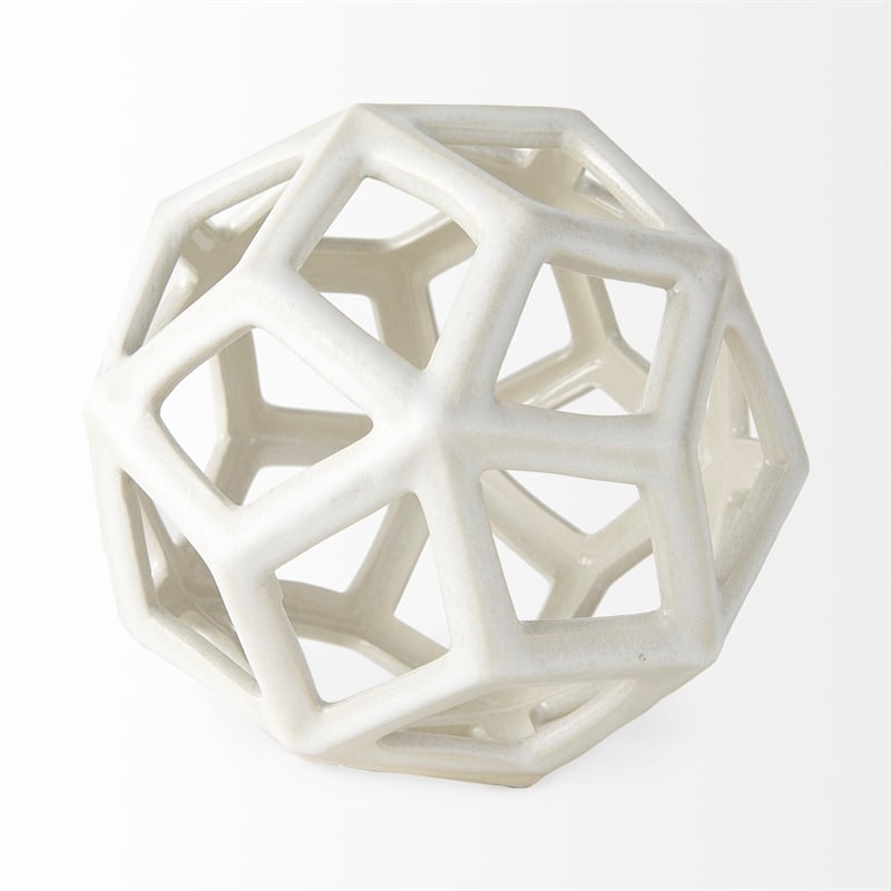 Geom White Ceramic Geometric Object