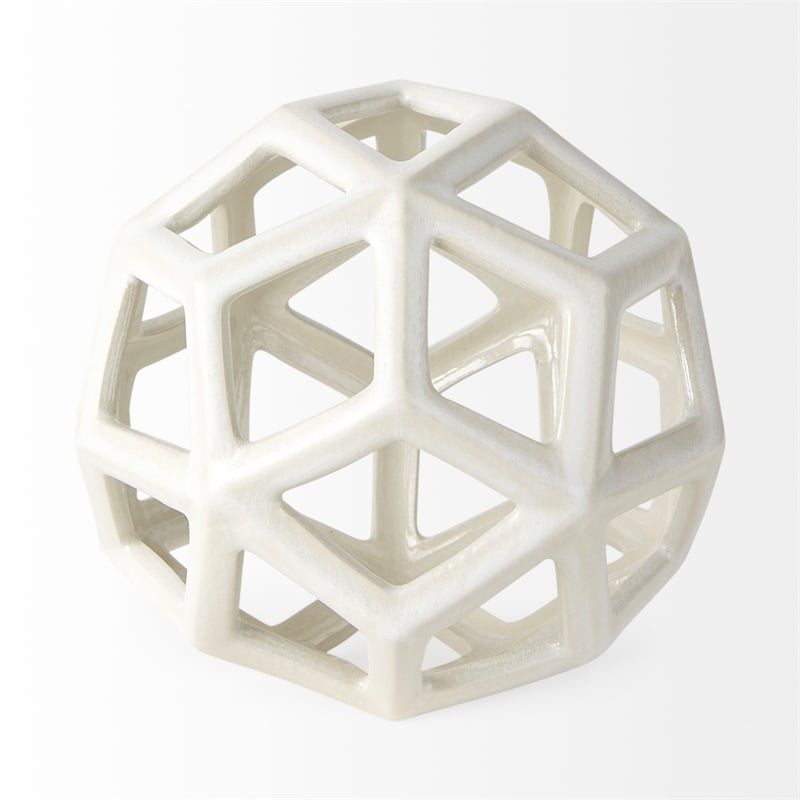 Geom White Ceramic Geometric Object
