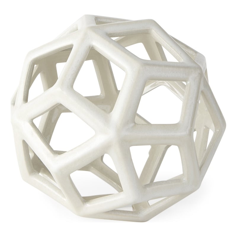 Geom White Ceramic Geometric Object