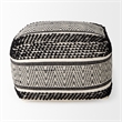 Garima Black/White Wool and Cotton Patterned Pouf