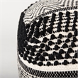 Garima Black/White Wool and Cotton Patterned Pouf