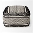 Garima Black/White Wool and Cotton Patterned Pouf