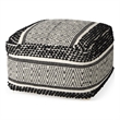 Garima Black/White Wool and Cotton Patterned Pouf