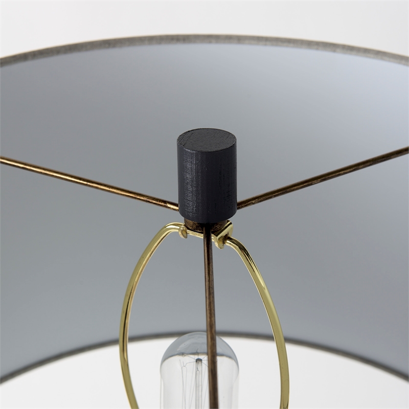 Quinn Navy Base W/Beige Fabric Shade Table Lamp