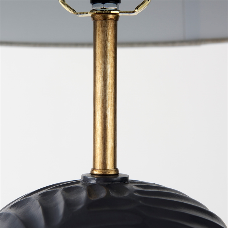 Quinn Navy Base W/Beige Fabric Shade Table Lamp