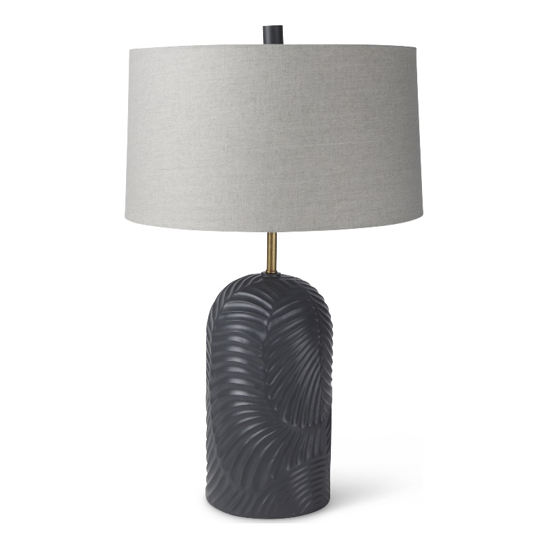 Quinn Navy Base W/Beige Fabric Shade Table Lamp