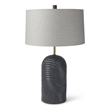 Quinn Navy Base W/Beige Fabric Shade Table Lamp