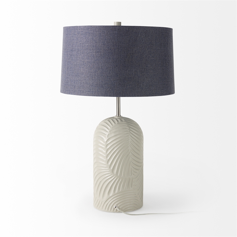Quinn Beige Base W/Navy Fabric Shade Table Lamp