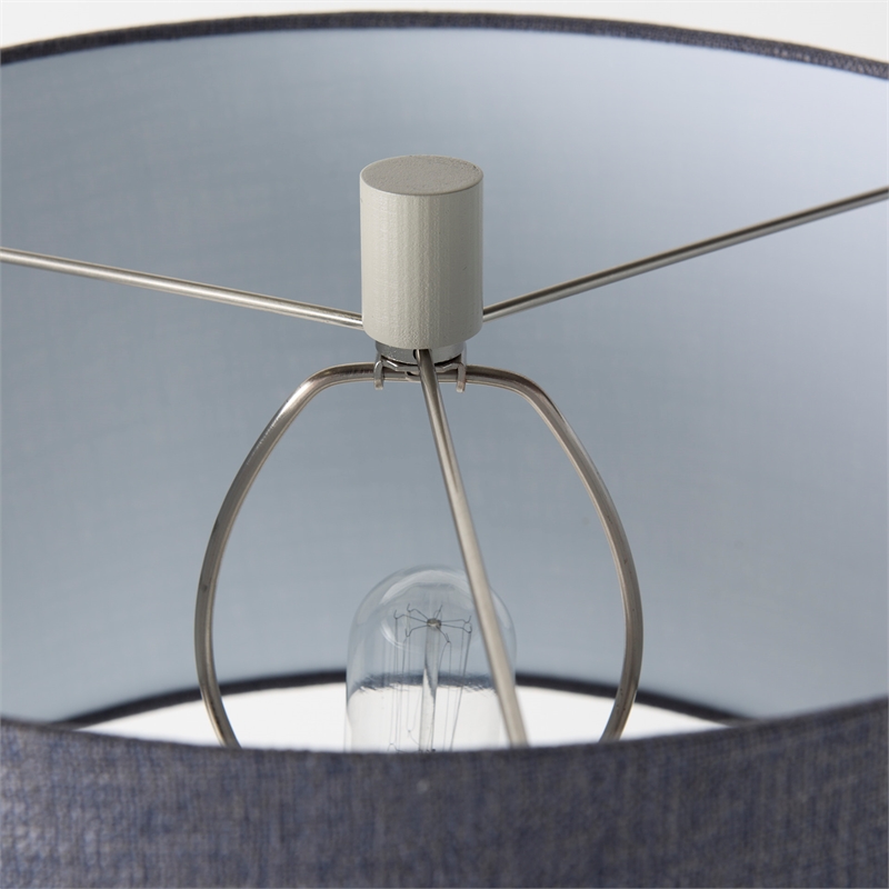 Quinn Beige Base W/Navy Fabric Shade Table Lamp