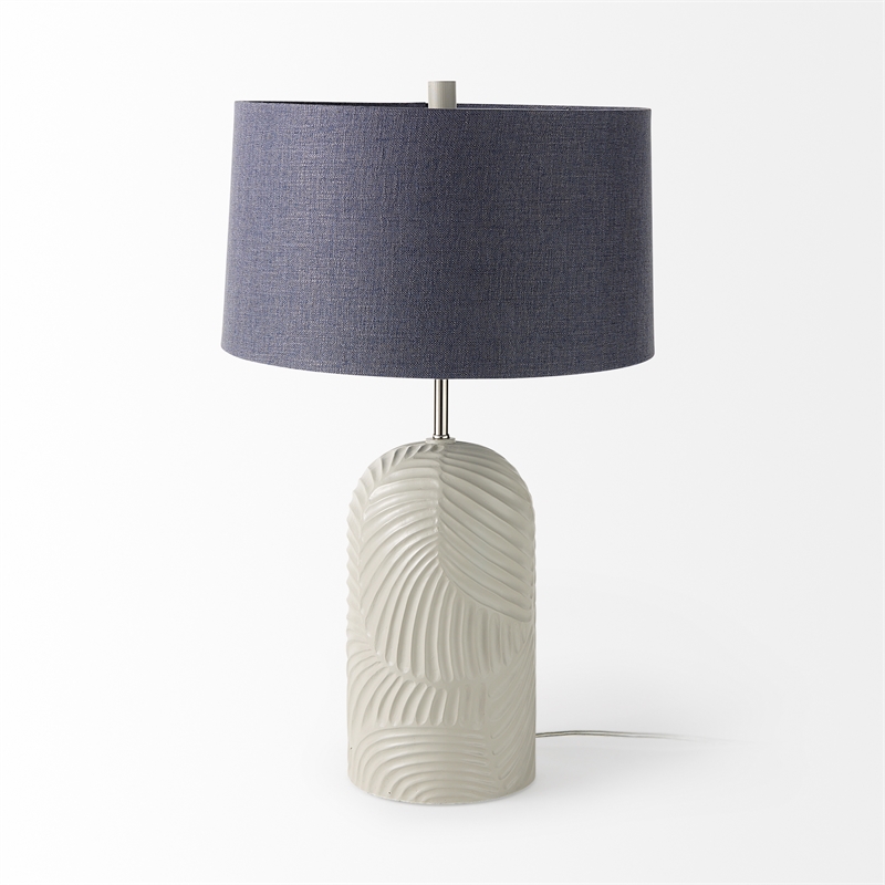 Quinn Beige Base W/Navy Fabric Shade Table Lamp