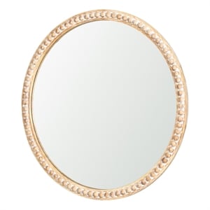 Roan Light Brown Wood Beaded Wall Mirror