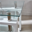 Artisan Furniture Perla End Table With Tempered Glass in White Lacquer